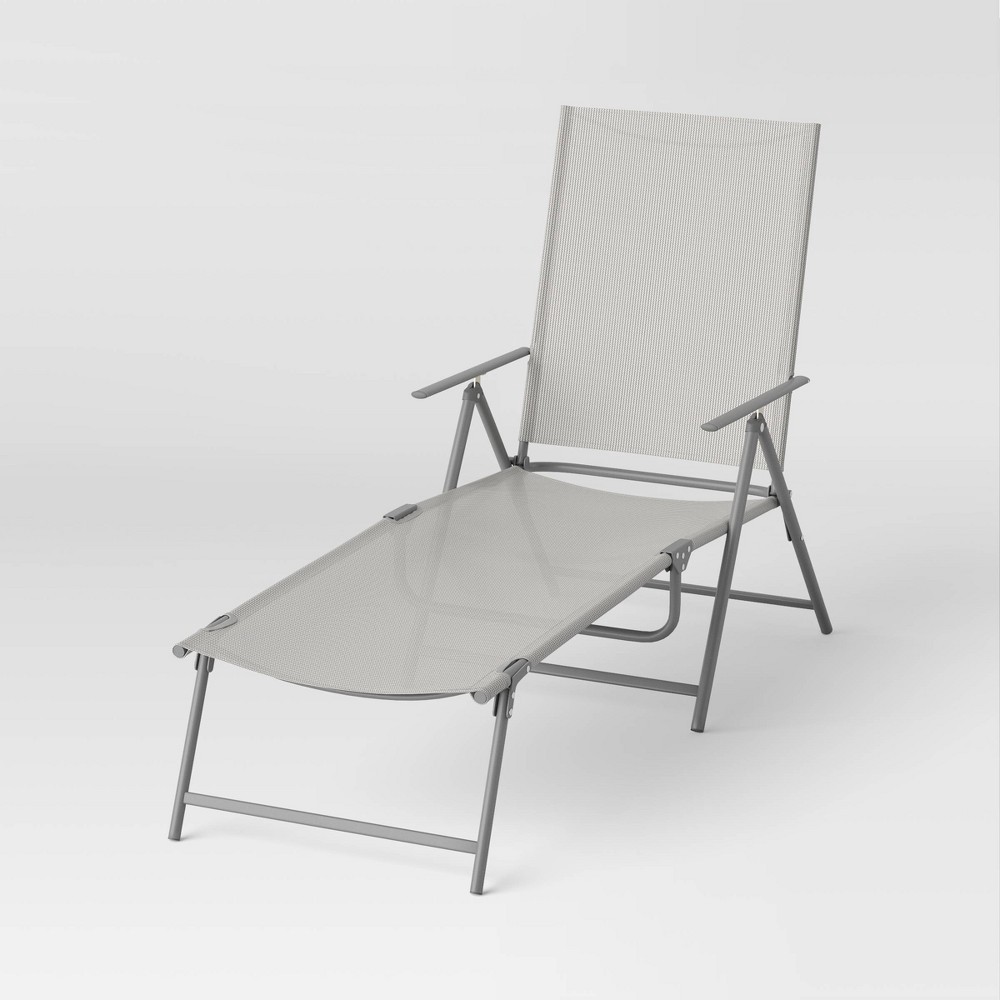 slide 3 of 7, Sling Patio Lounger - Tan - Room Essentials, 1 ct