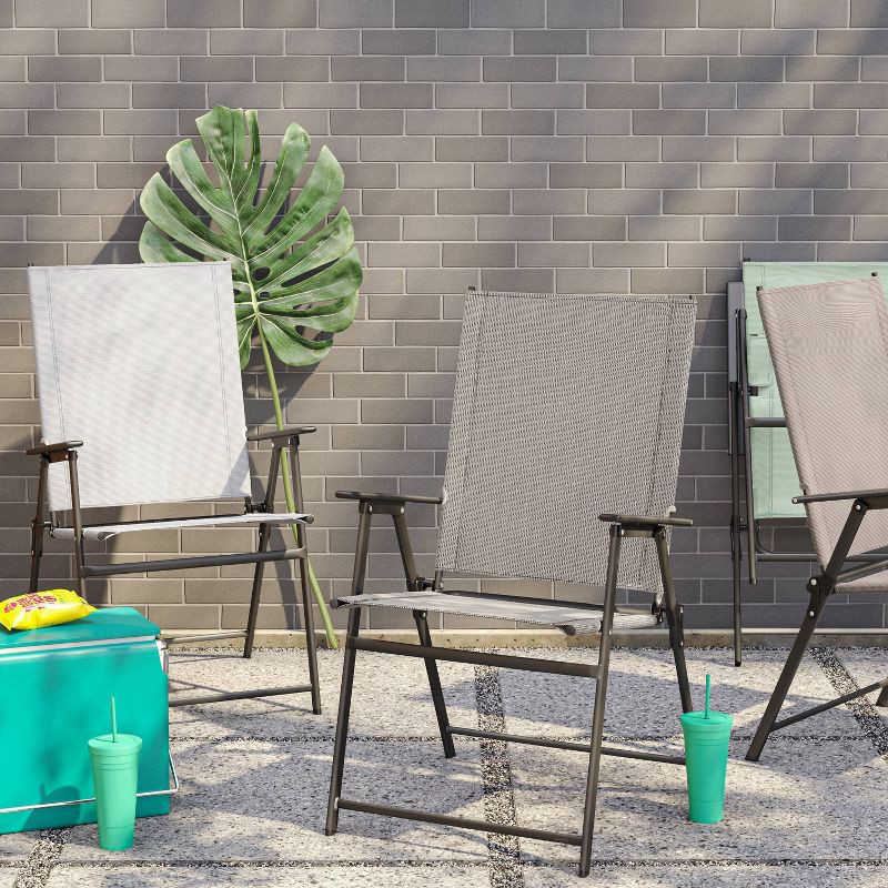 slide 2 of 8, Sling Patio Dining Folding Chair Tan - Room Essentials™, 1 ct