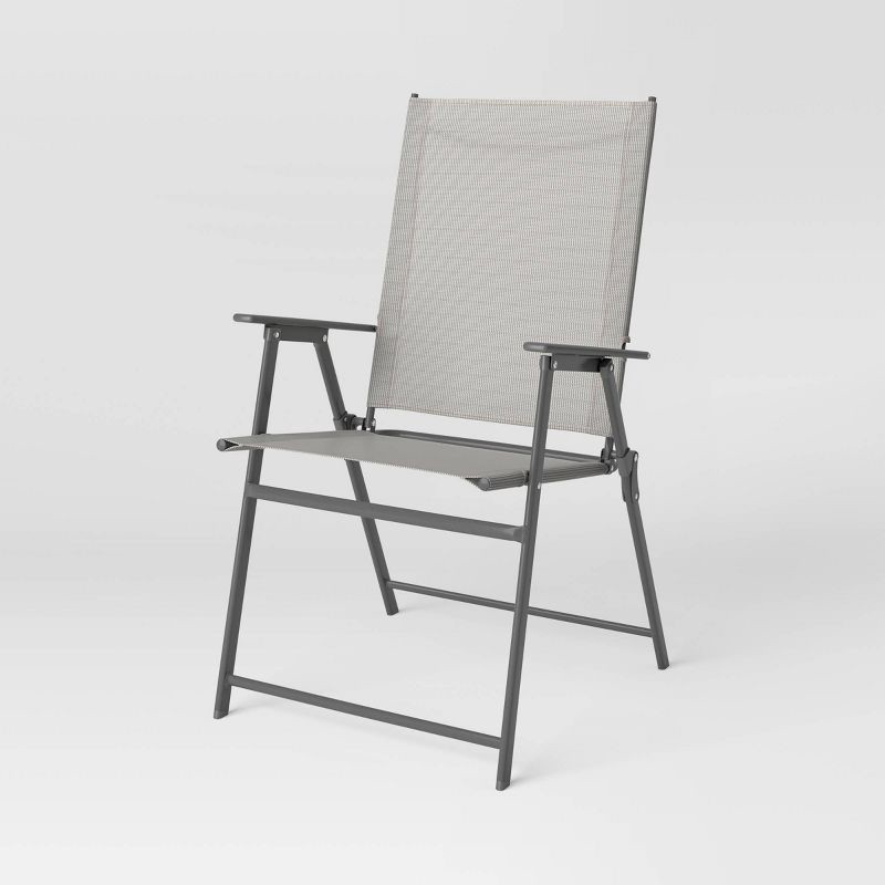 slide 1 of 8, Sling Patio Dining Folding Chair Tan - Room Essentials™, 1 ct
