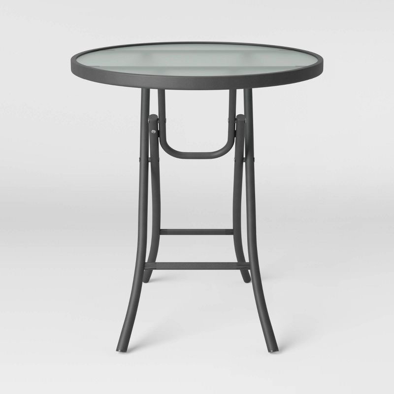 slide 3 of 5, Folding Round Patio Accent Table - Clear - Room Essentials™, 1 ct