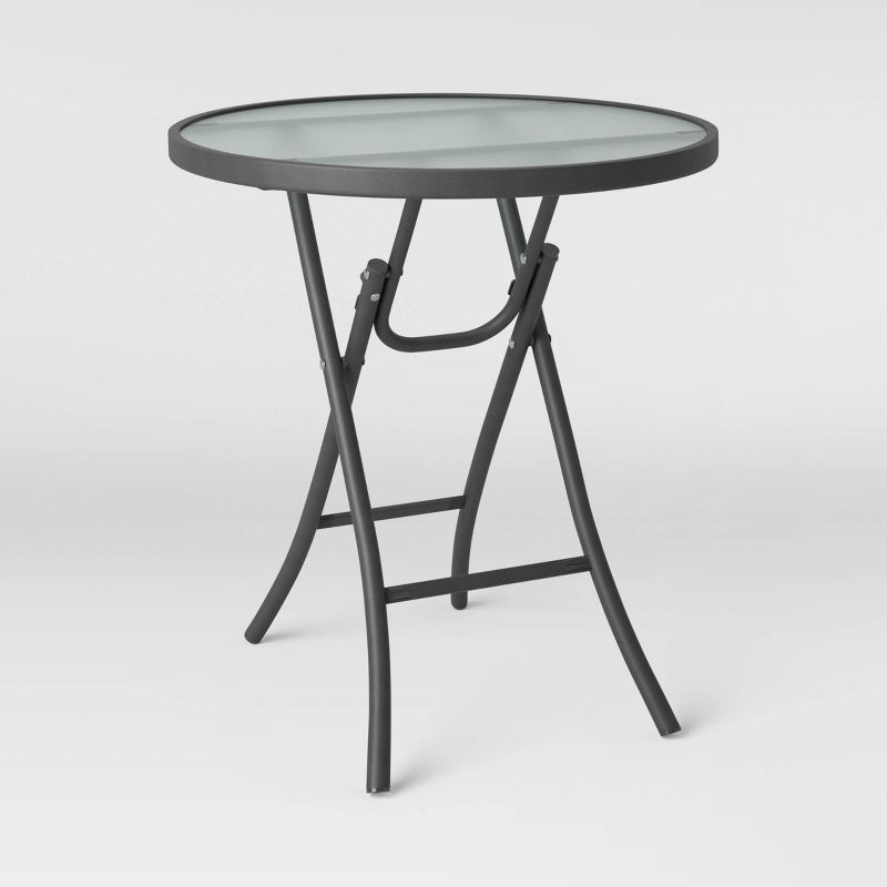 slide 1 of 5, Folding Round Patio Accent Table - Clear - Room Essentials™, 1 ct