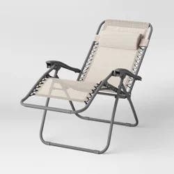 Zero Gravity Outdoor Portable Folding Lounge Chair Tan - Room Essentials™