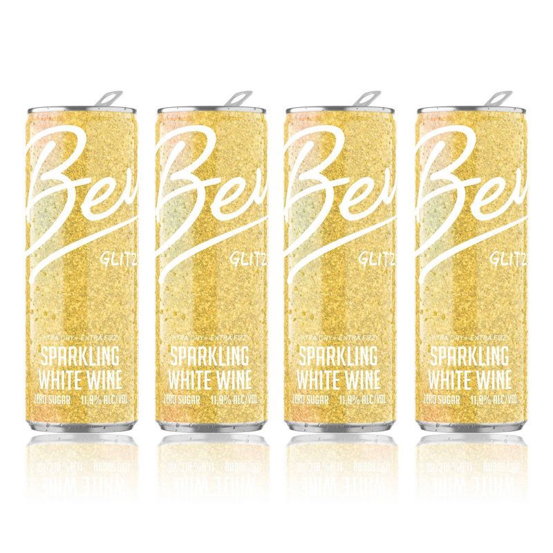 slide 4 of 7, Bev Glitz White Wine Blend- 4pk/250ml Cans, 4 ct; 250 ml