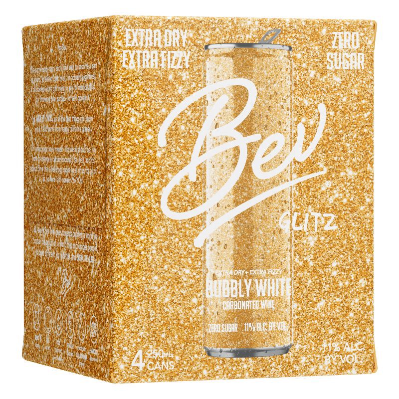 slide 5 of 7, Bev Glitz White Wine Blend- 4pk/250ml Cans, 4 ct; 250 ml
