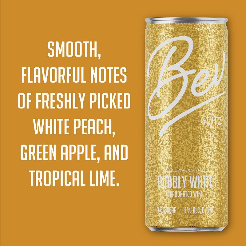 slide 6 of 7, Bev Glitz White Wine Blend- 4pk/250ml Cans, 4 ct; 250 ml