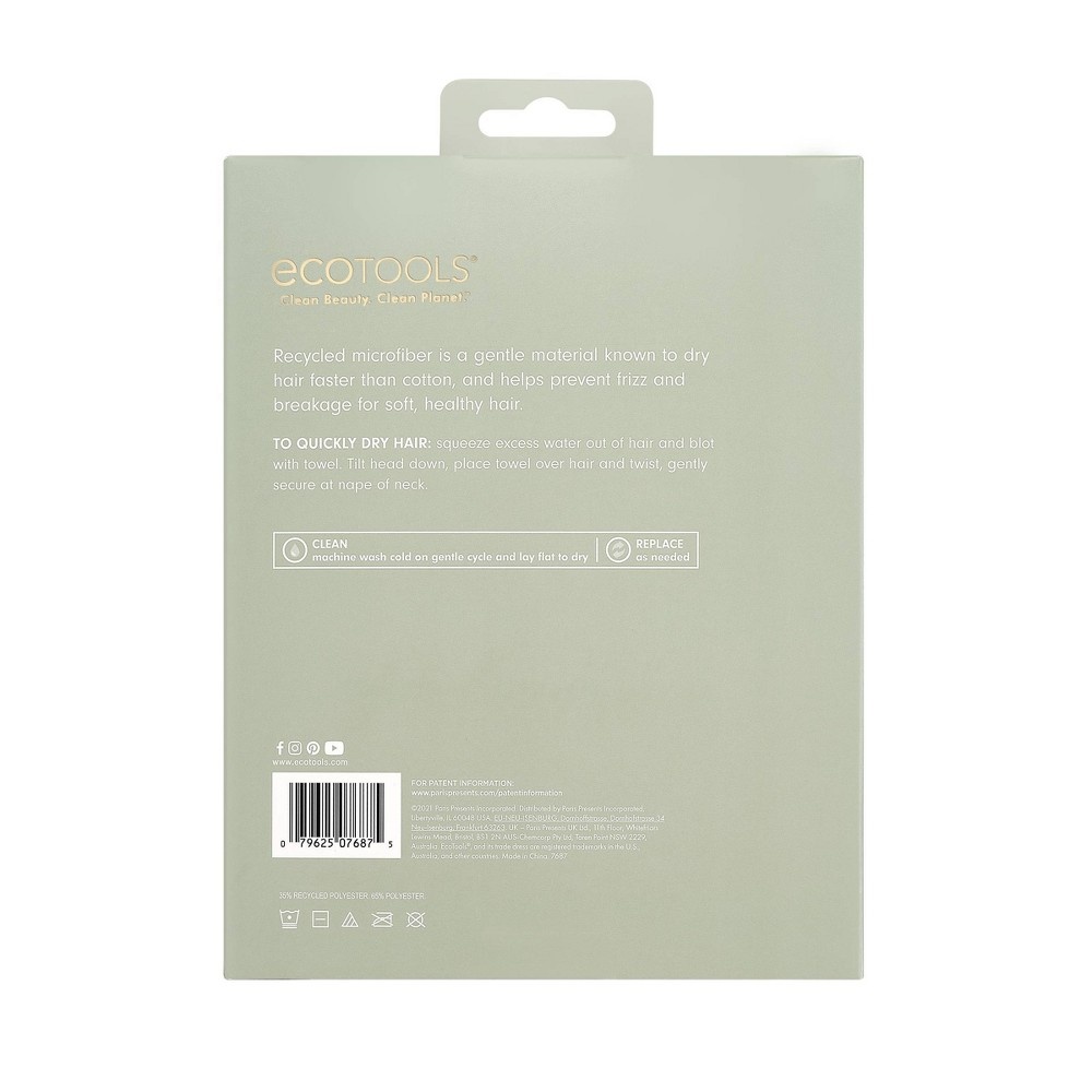 ecotools hair towel gift set cream 2pk