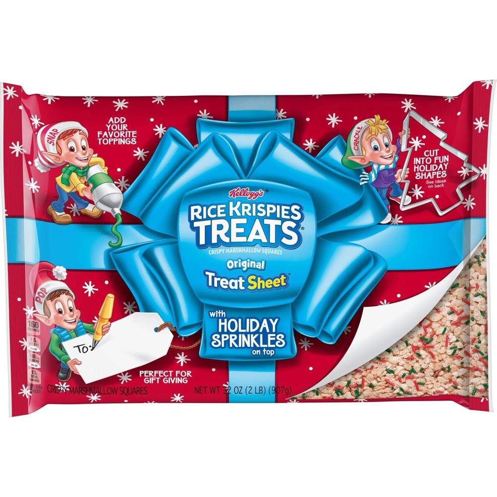 slide 2 of 6, Rice Krispies Treats Holiday Treat Sheet with Sprinkles, 32 oz