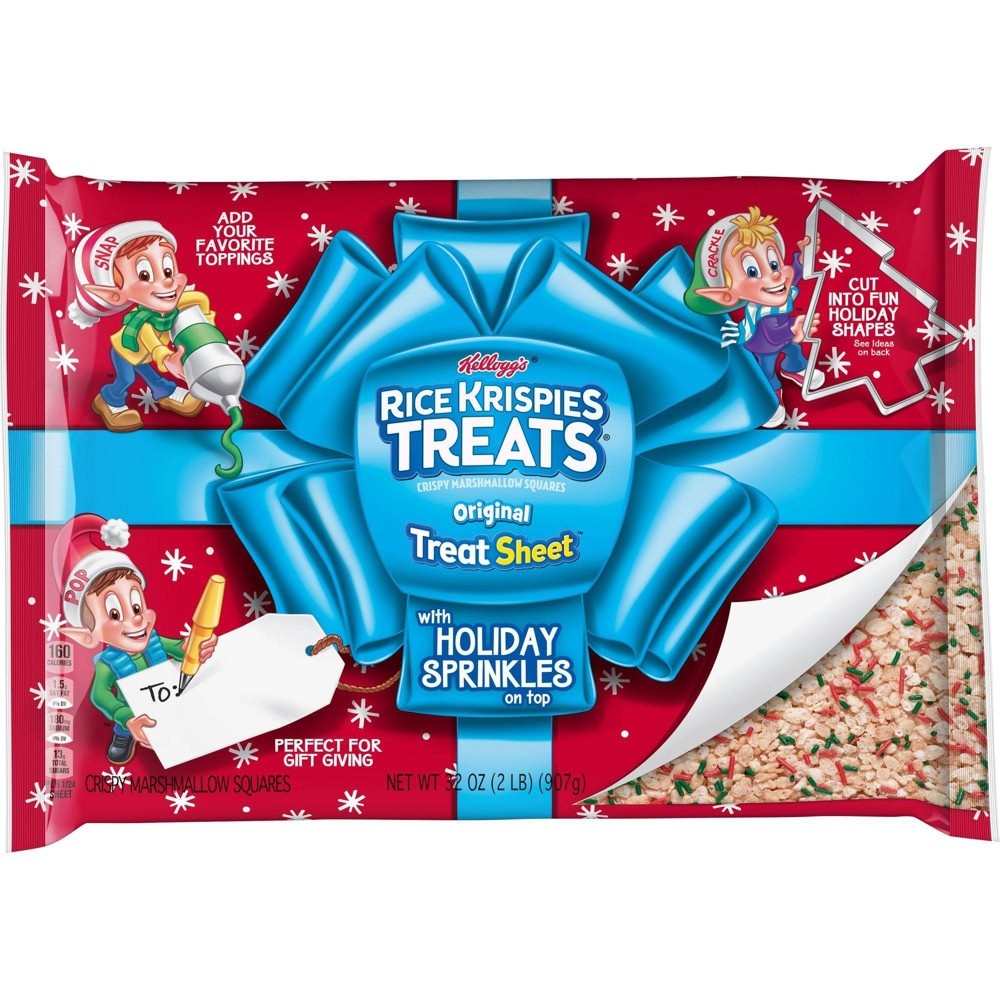 slide 3 of 6, Rice Krispies Treats Holiday Treat Sheet with Sprinkles, 32 oz