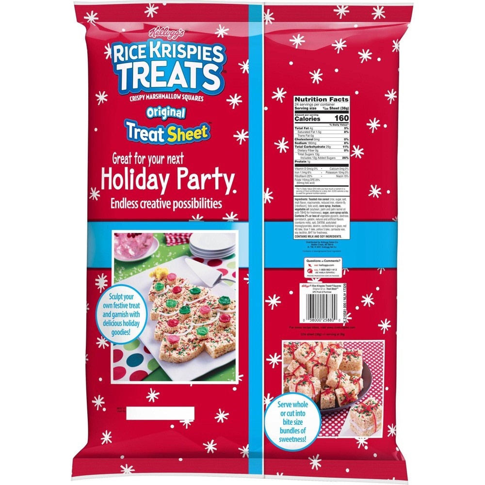 slide 4 of 6, Rice Krispies Treats Holiday Treat Sheet with Sprinkles, 32 oz