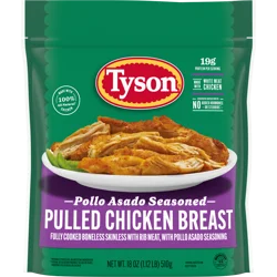 Tyson Frozen Pollo Asado Seasoned Pulled Chicken Breast, 18 oz