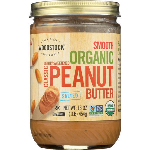 slide 1 of 1, Woodstock Organic Peanut Butter, Smooth Classic, 16 oz