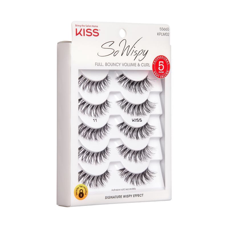 slide 6 of 8, KISS Products So Wispy False Eyelashes No 11 - 5ct, 11 x 5 ct