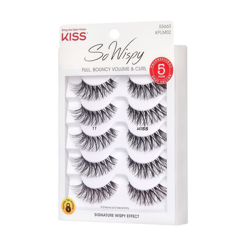 slide 7 of 8, KISS Products So Wispy False Eyelashes No 11 - 5ct, 11 x 5 ct