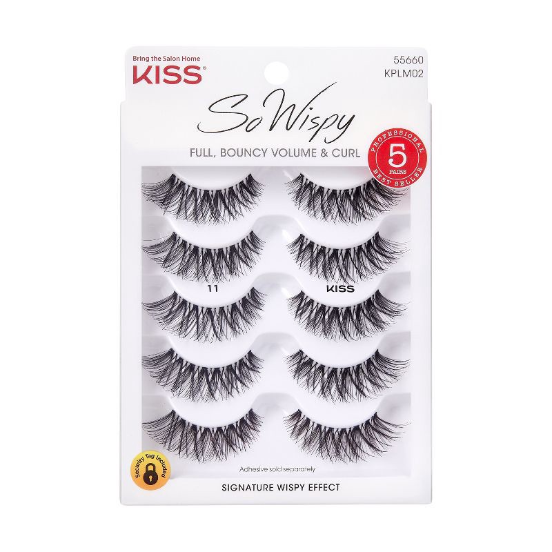slide 1 of 8, KISS Products So Wispy False Eyelashes No 11 - 5ct, 11 x 5 ct