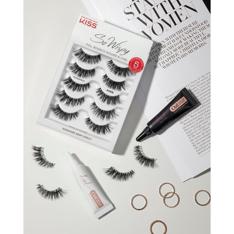 slide 3 of 8, KISS Products So Wispy False Eyelashes - Pompadour - 5ct, 5 ct