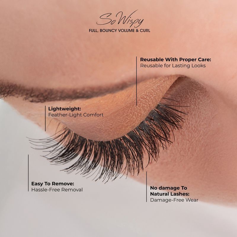 slide 5 of 10, KISS Products So Wispy False Eyelashes - Pompadour - 5ct, 5 ct
