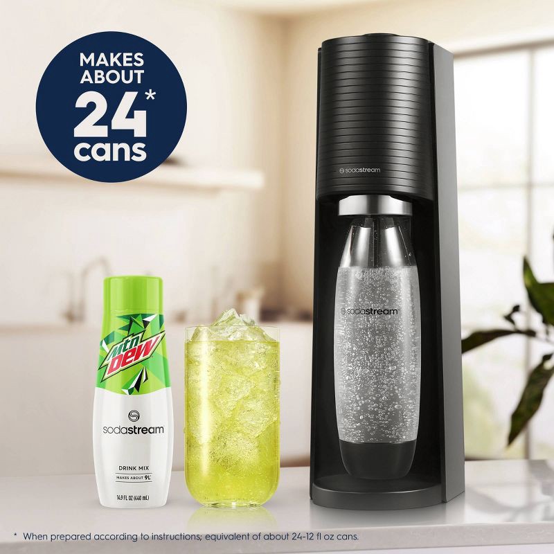 slide 2 of 10, SodaStream Terra Sparkling Water Maker with Extra CO2 Cylinder and Carbonating Bottle Black, 1 ct