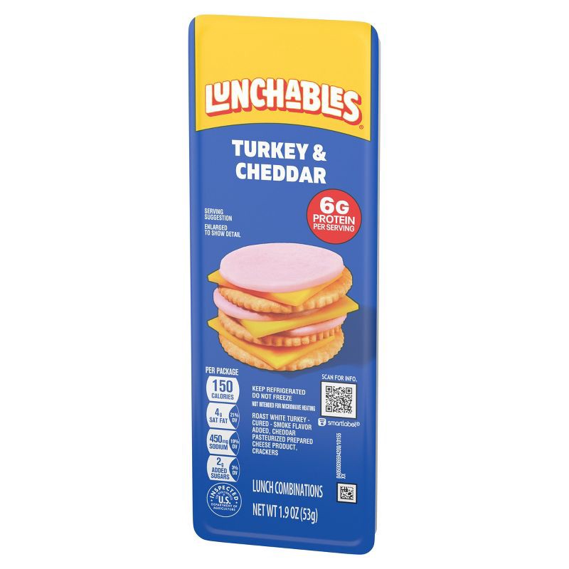 slide 10 of 11, Lunchables Turkey & Cheddar Cheese with Crackers - 1.9oz, 1.9 oz