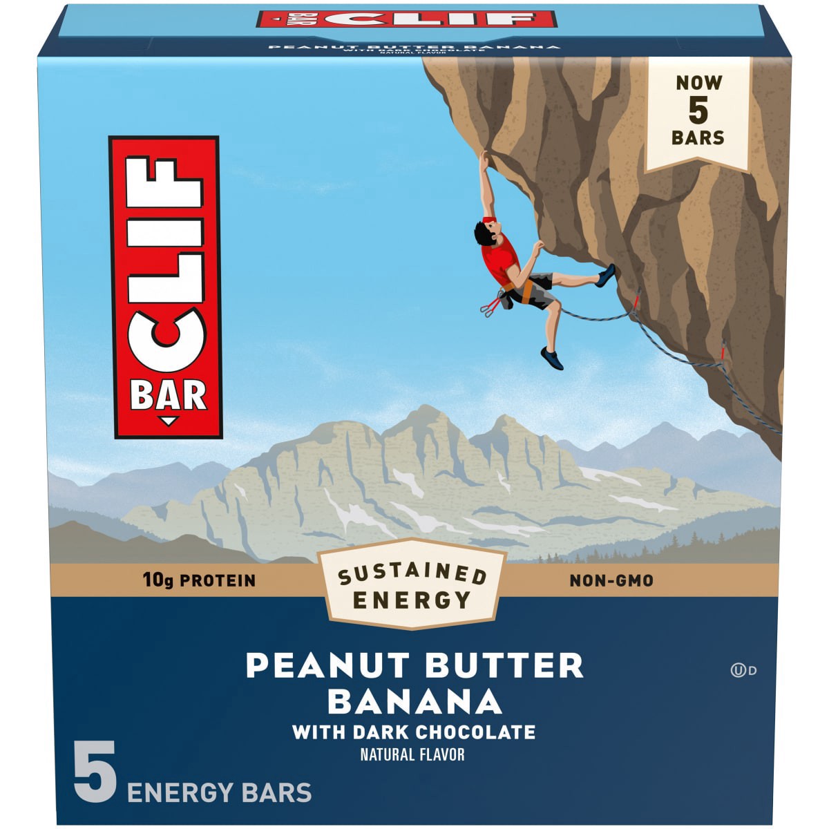 slide 1 of 13, CLIF BAR - Peanut Butter Banana with Dark Chocolate Flavor - Made with Organic Oats - 10g Protein - Non-GMO - Plant Based - Energy Bars - 2.4 oz. (5 Pack), true - 5 ct; 2.4 oz, 5 ct; 2.4 oz