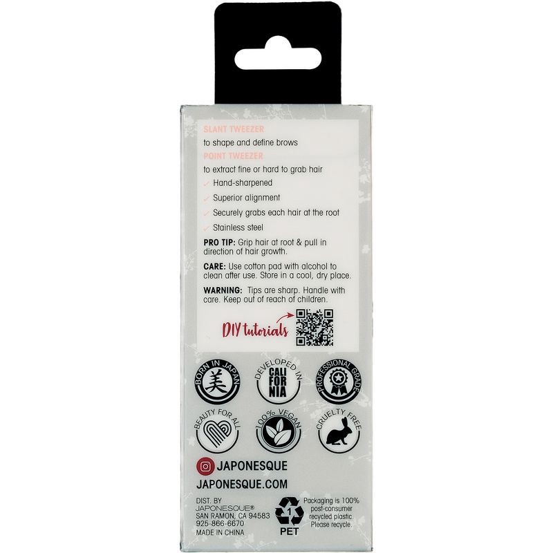 slide 6 of 6, JAPONESQUE Slant & Point Tweezer Duo Limited Edition, 1 ct