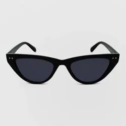 Women's Plastic Cateye Sunglasses - Wild Fable™ Black: UV Protection, Medium Fit, Hinged Temple