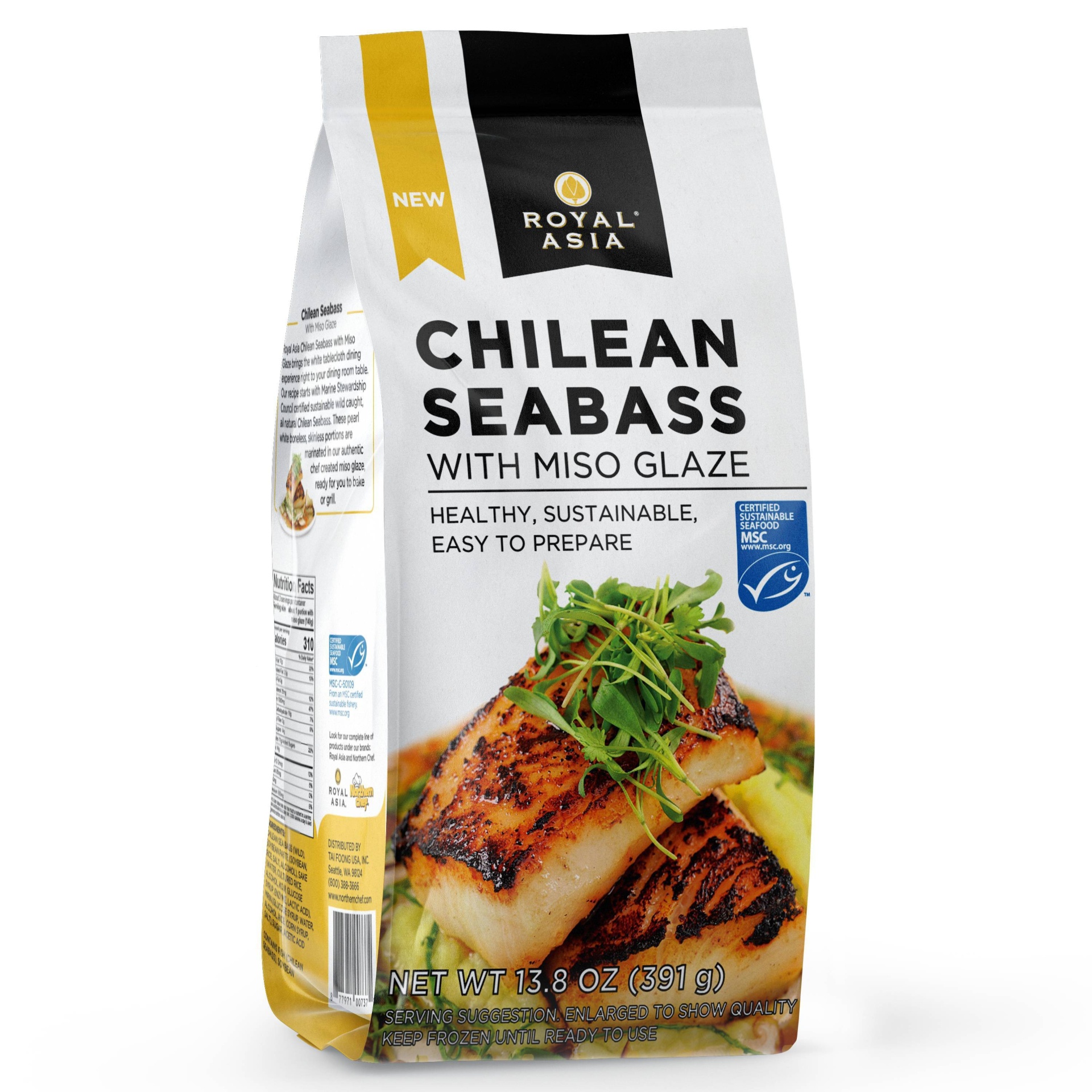 slide 1 of 5, Royal Asia Chilean Sea Bass with Miso Glaze - Frozen - 13.8oz, 13.8 oz