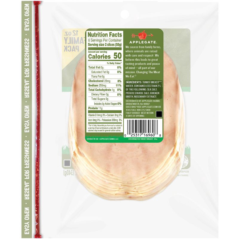 slide 2 of 4, Applegate Farms Applegate Natural Oven Roasted Turkey Breast Slices - 12oz, 12 oz