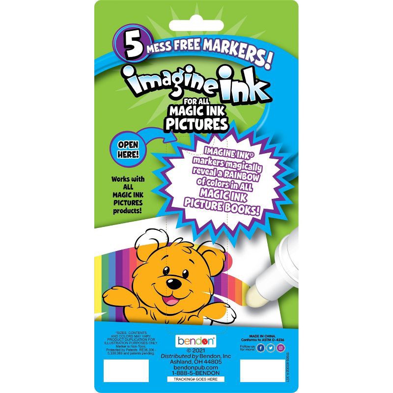 slide 2 of 4, Bendon 5pc Imagine Ink Mess Free Markers, 5 ct