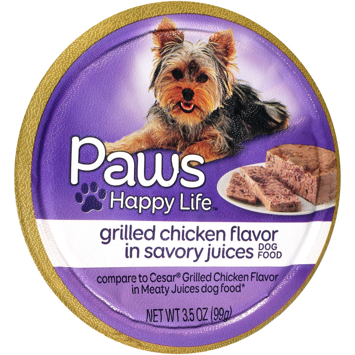 slide 4 of 9, Paws Happy Life Grilled Chicken Flavor In Savory Juices Dog Food, 3.5 oz