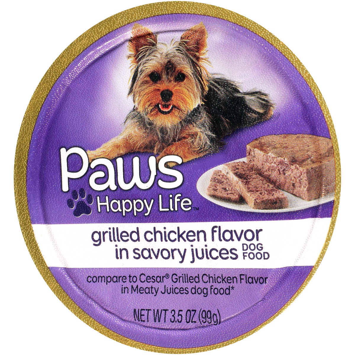 slide 3 of 9, Paws Happy Life Grilled Chicken Flavor In Savory Juices Dog Food, 3.5 oz