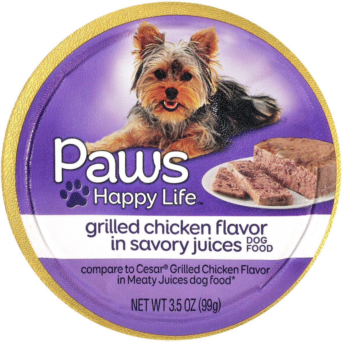 slide 8 of 9, Paws Happy Life Grilled Chicken Flavor In Savory Juices Dog Food, 3.5 oz