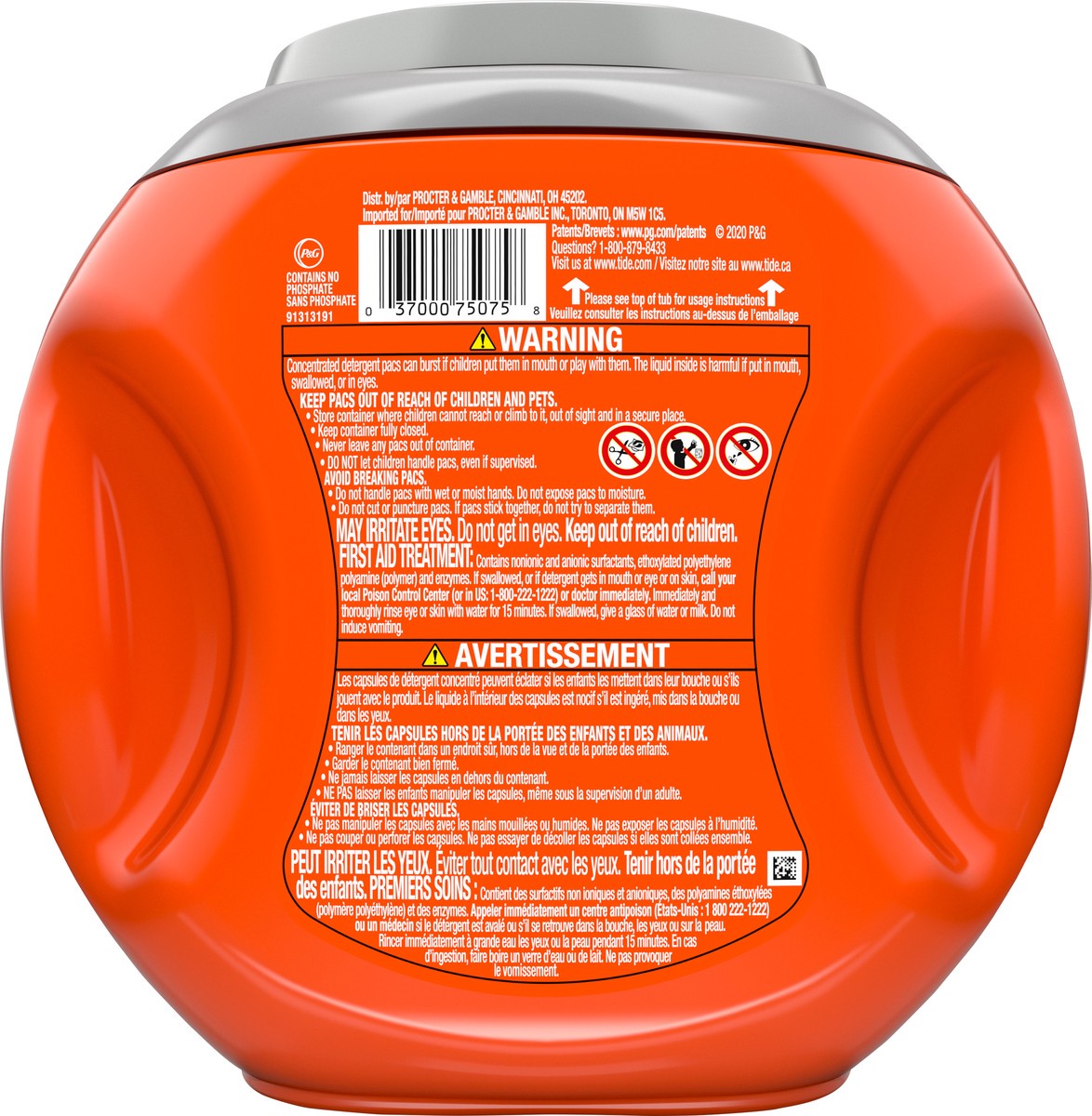 slide 7 of 8, Tide PODS Liquid Laundry Detergent Soap Pacs, 4-n-1 Ultra Oxi, HE Compatible 43 Count, Built in Pre-treater for Stains, 43 ct