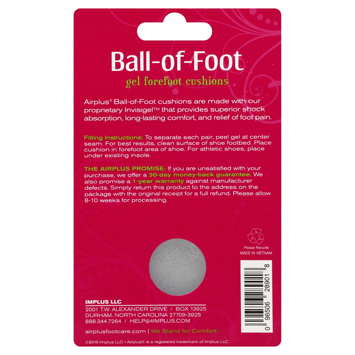 slide 6 of 6, Airplus Ball Of Foot Women's Cushion, 2 ct