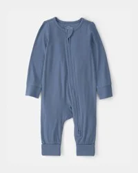 Carter's Baby Boy 2-Way Zip PurelySoft Sleep & Play Pajama - Blue NB
