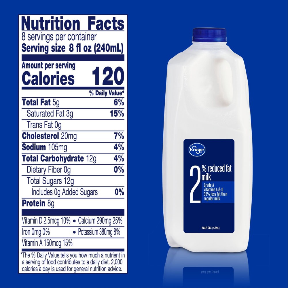 slide 3 of 4, Kroger 2% Reduced Fat Milk, 64 fl oz