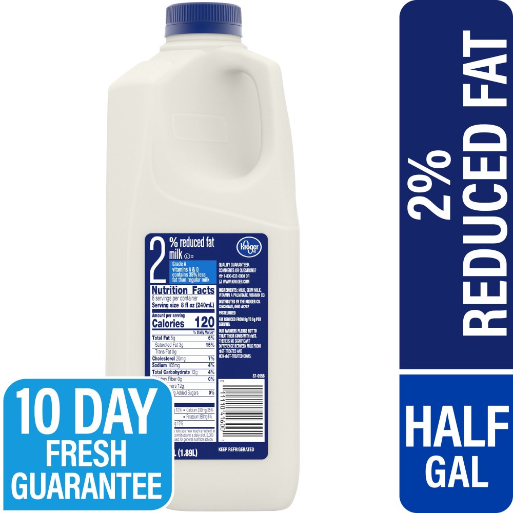 slide 1 of 4, Kroger 2% Reduced Fat Milk, 1/2 gal