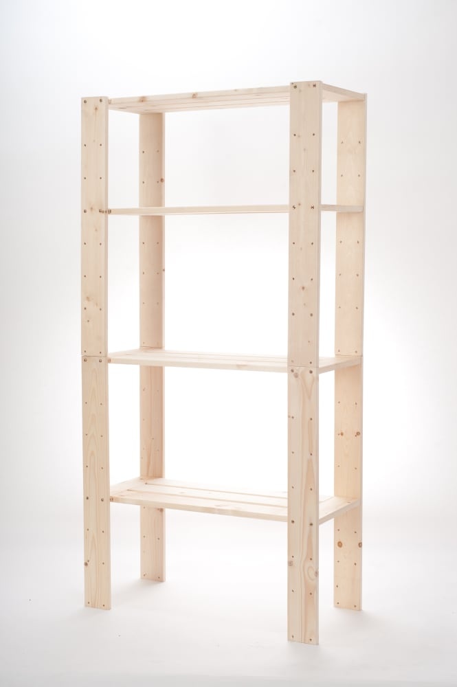 slide 1 of 1, Adwood Manufacturing 4-Shelf Pine Storage Unit - Natural Pine, 30 in x 13 in x 60 in