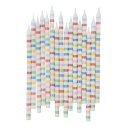 Multi Stripe Candles - 16 ct