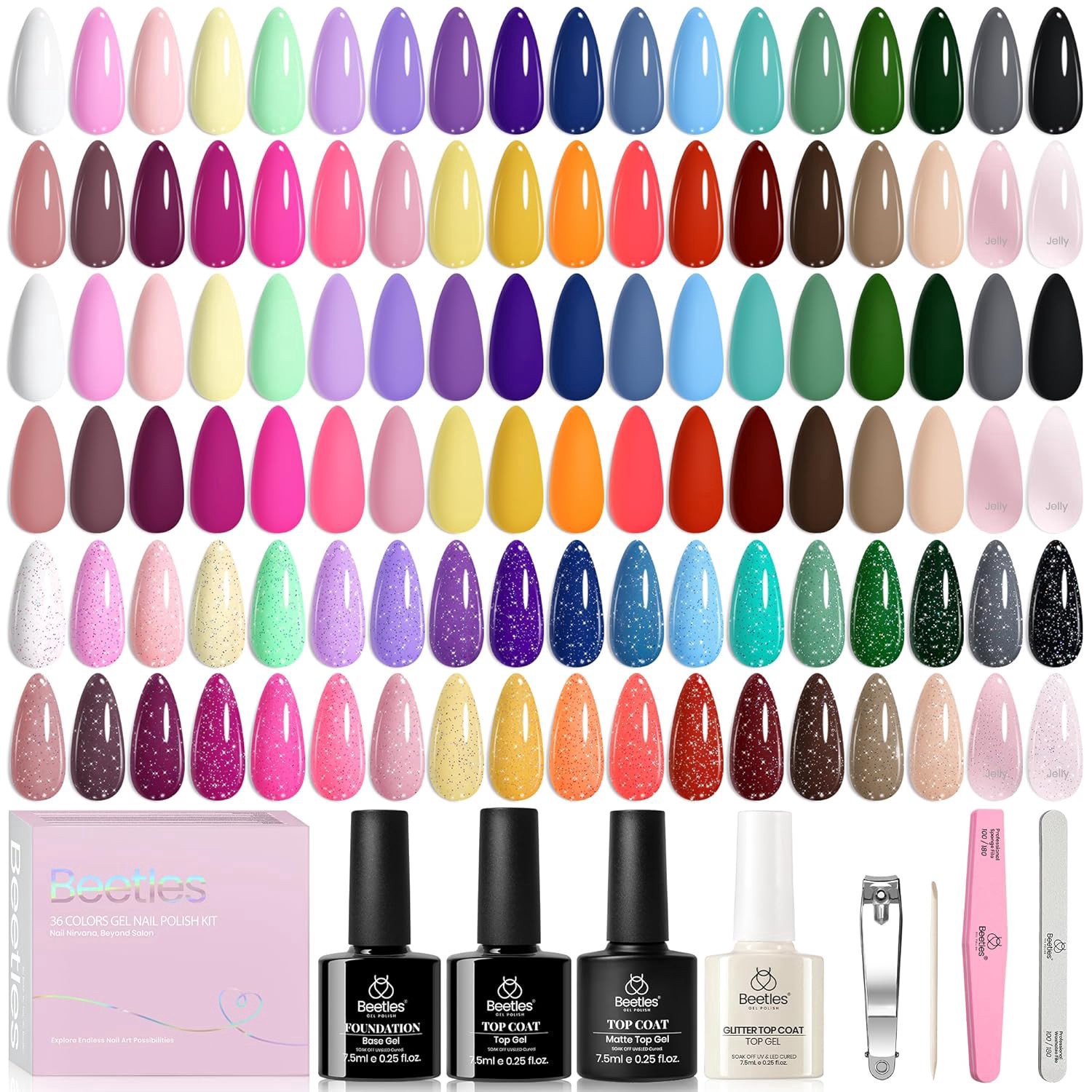 slide 1 of 5, Beetles Gel Polish Set, 44 Pieces, 1 ct