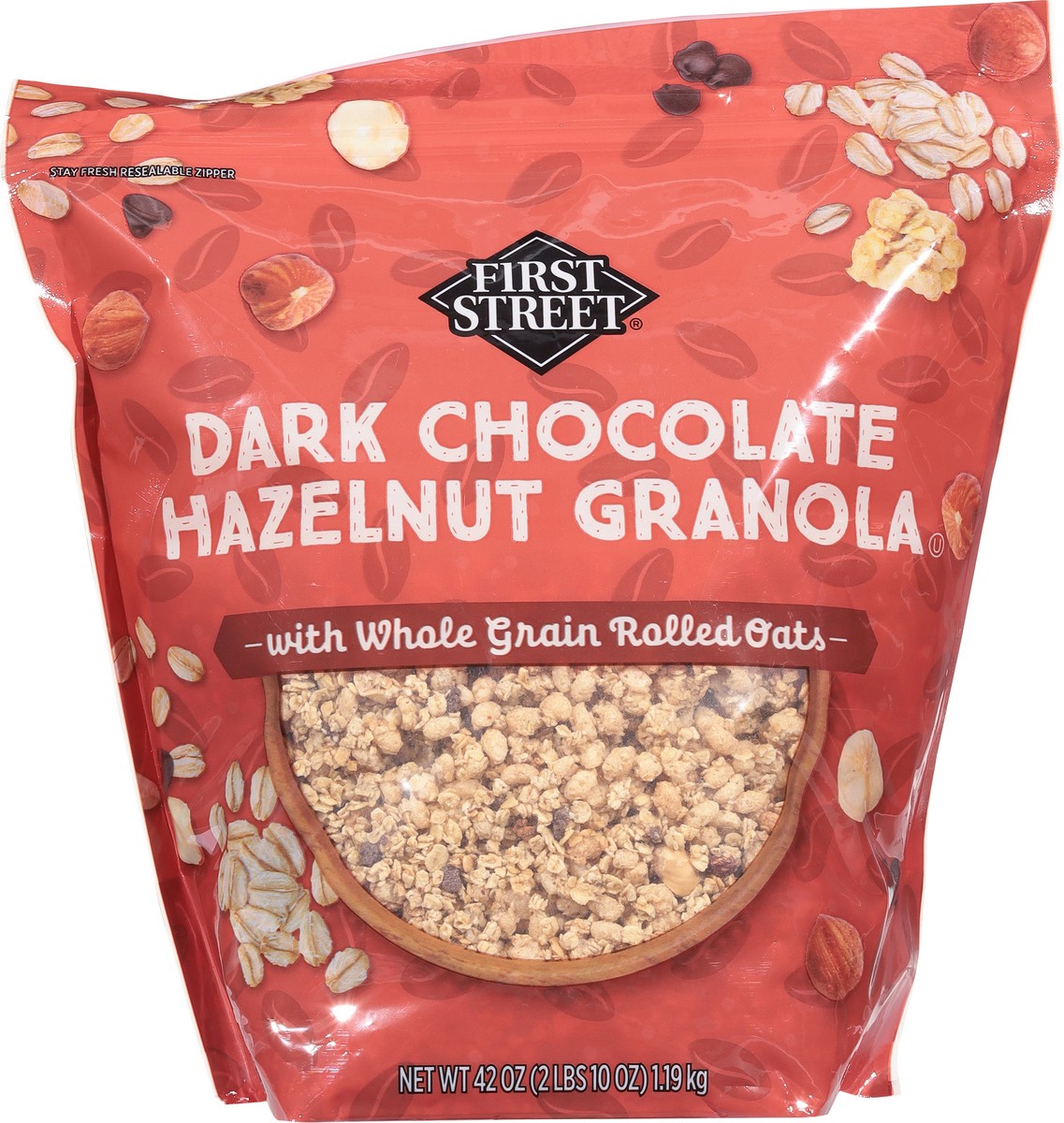 slide 4 of 14, First Street Dark Chocolate Hazelnut Granola, 42 oz