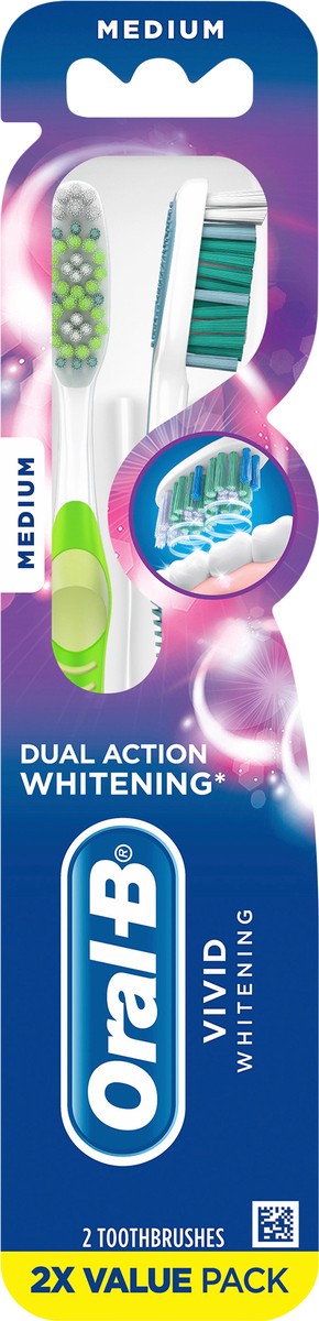 slide 2 of 3, Oral-B Advanced Whitening Manual Toothbrush, Medium, 2 Count, 2 ct