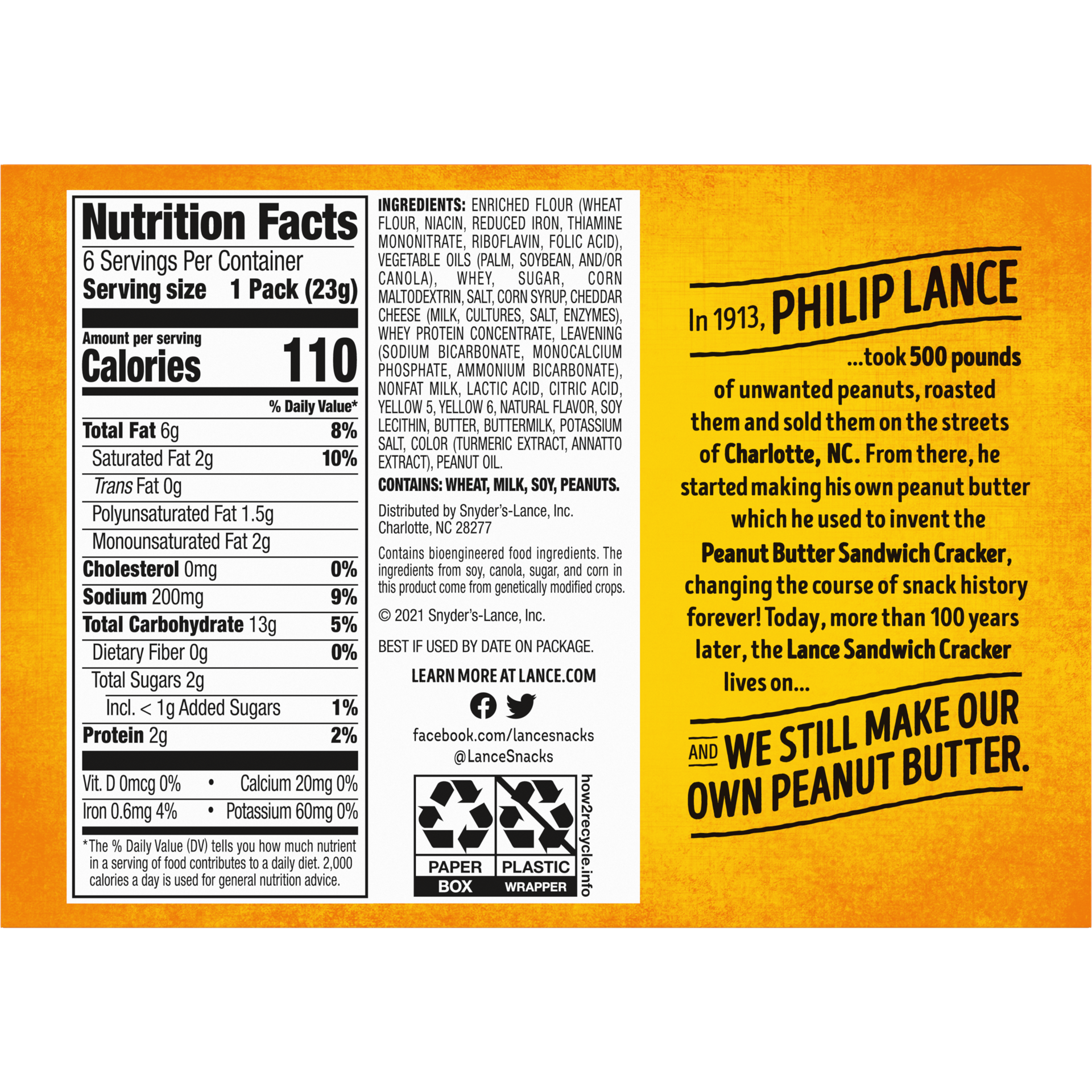 slide 5 of 5, Lance Toasty Cheddar Sandwich Crackers, 5.000 oz