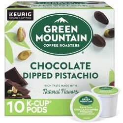 Green Mountain Coffee Roasters Chocolate Dipped Pistachio Flavored Coffee, Single Serve Keurig K-Cup Pods, 10 count