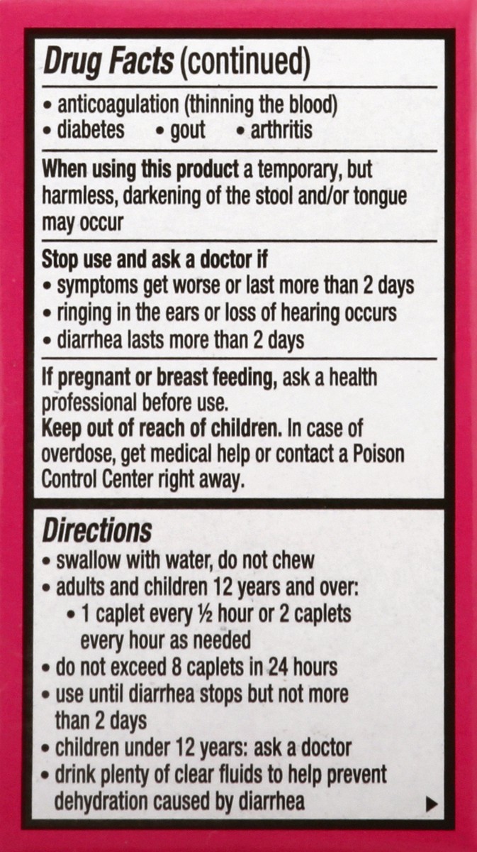 slide 6 of 10, Pepto-Bismol Pepto Bismol Caplets Diarrhea Relief 12 ea, 12 ct