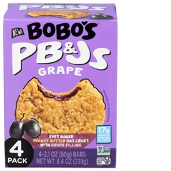 Bobo's Grape PB&Js 4 - 2.1 oz Bars