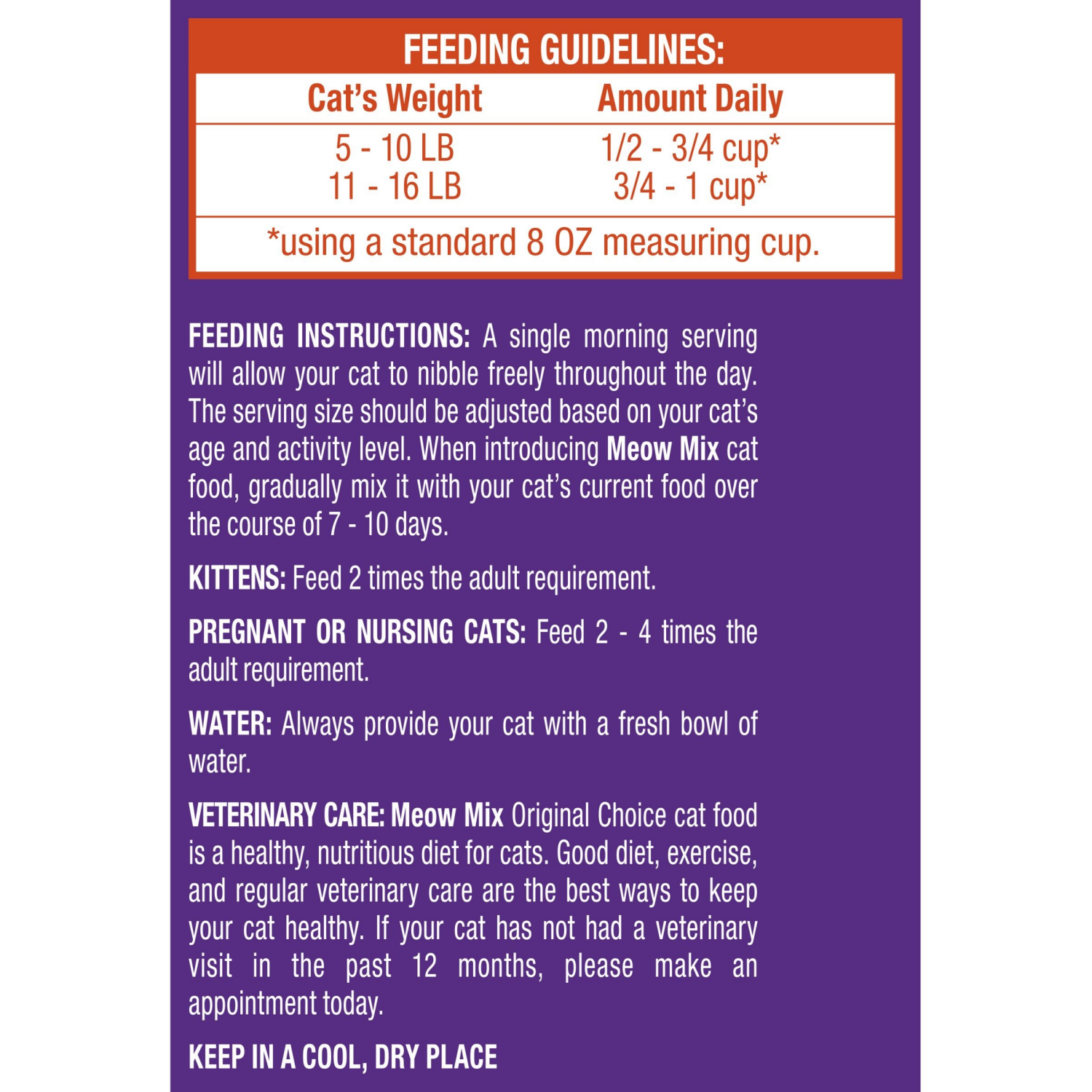 slide 4 of 8, Meow Mix Original Choice Dry Cat Food, 30 lb. Bag, 30 lb