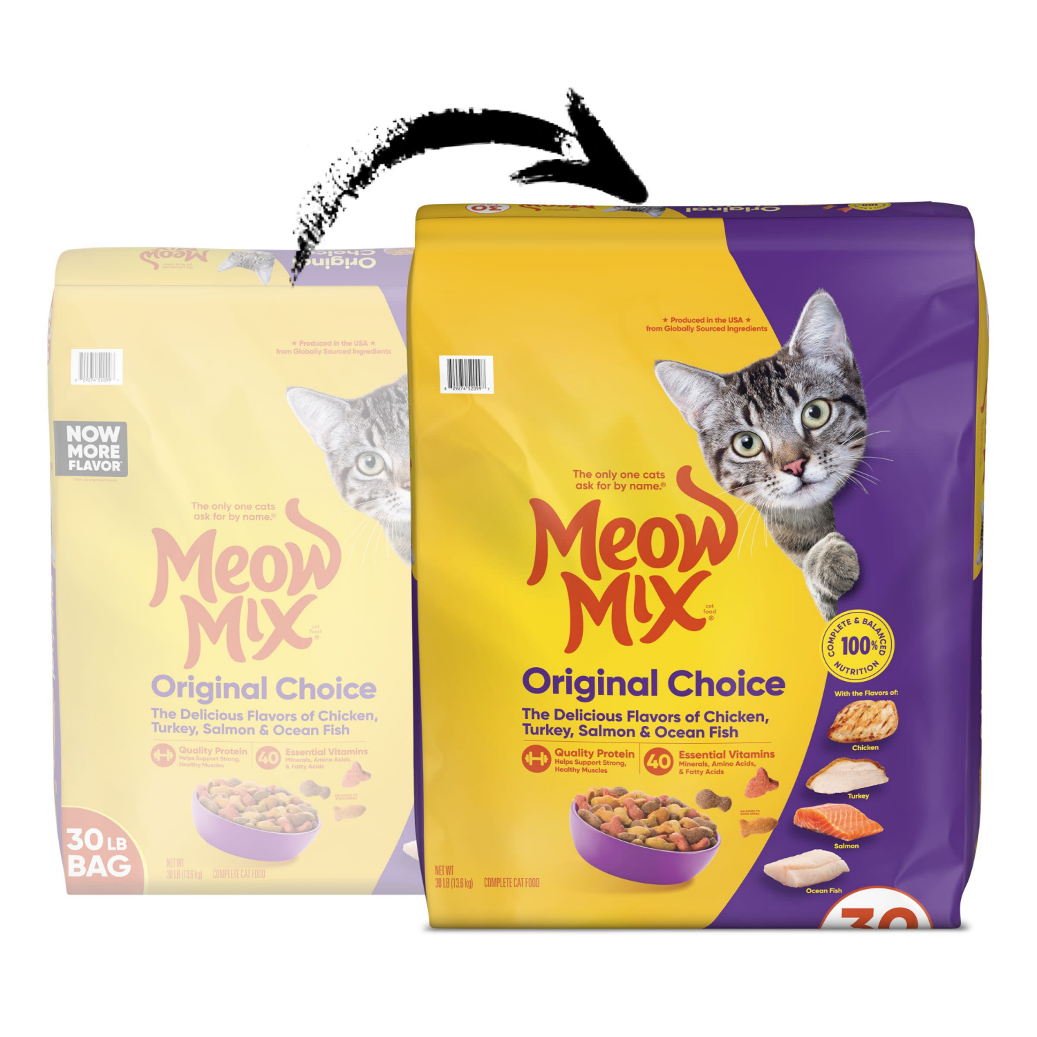 slide 7 of 8, Meow Mix Original Choice Dry Cat Food, 30 lb. Bag, 30 lb