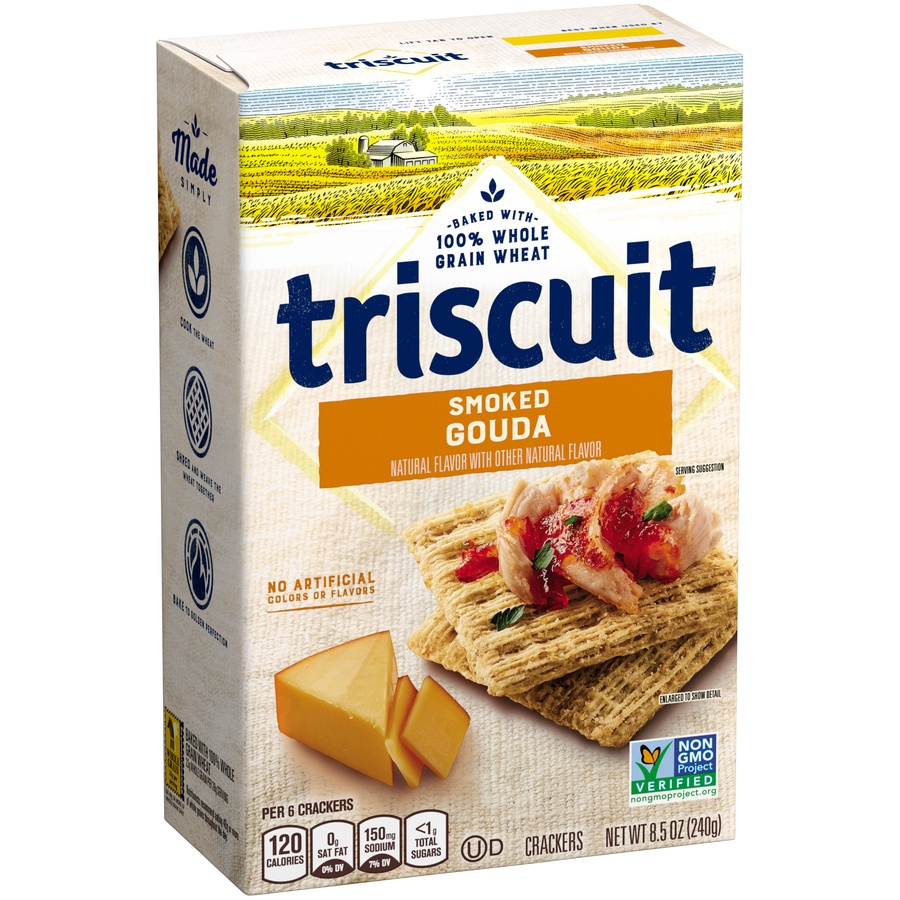 slide 8 of 8, Triscuit Smoked Gouda Flavored Crackers, 8.5 oz