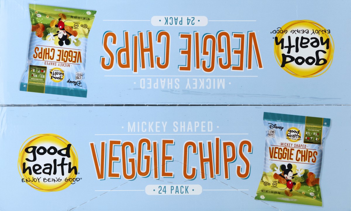 slide 2 of 4, Good Health Veggie Chips, Disney, Mickey Shaped, 24 Pack, 24 ct