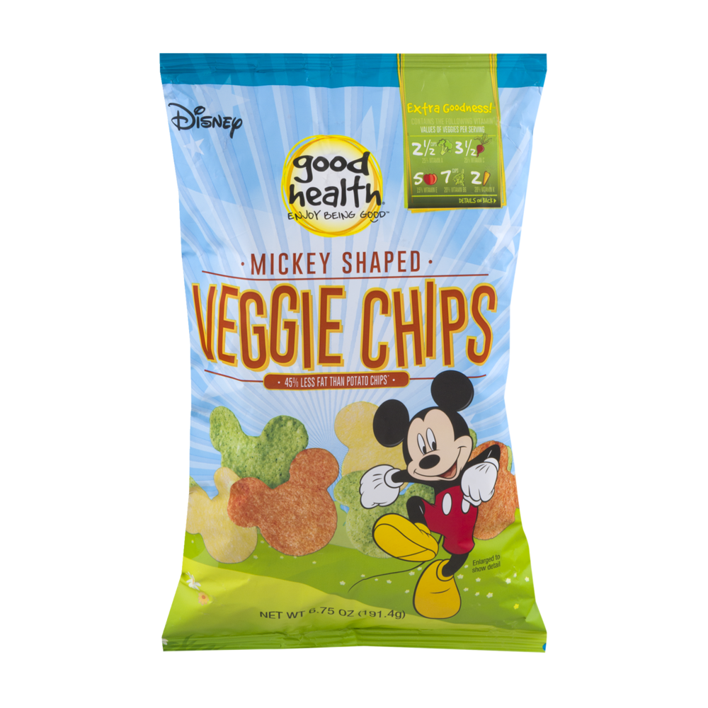 slide 1 of 4, Good Health Veggie Chips, Disney, Mickey Shaped, 24 Pack, 24 ct